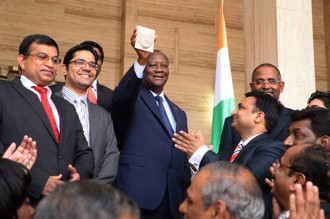 Côte dÂ’Ivoire : Ouattara exhorte des hommes dÂ’affaires indiens à  investir dans son pays